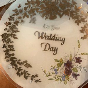 PLATE SAYS ON YOUR WEDDING DAY NICE WEDDING GIFT